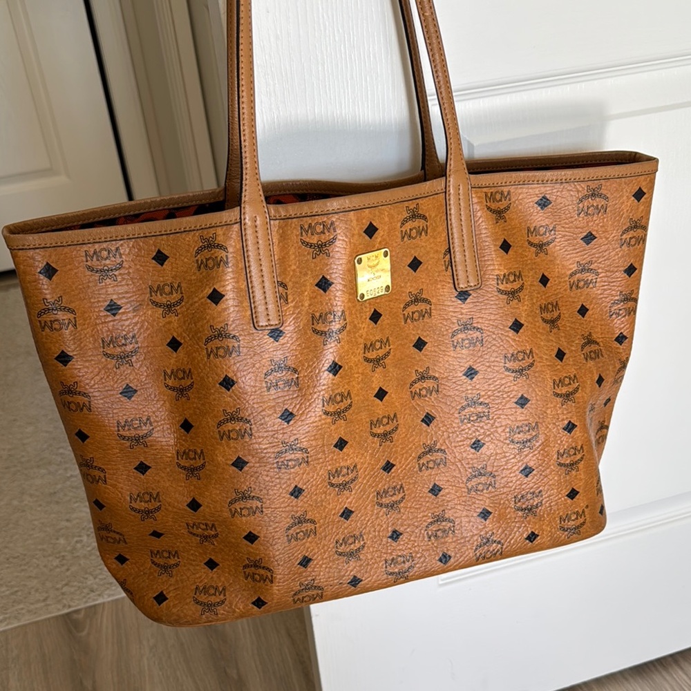 MCM Brown Leather Tote Bag
